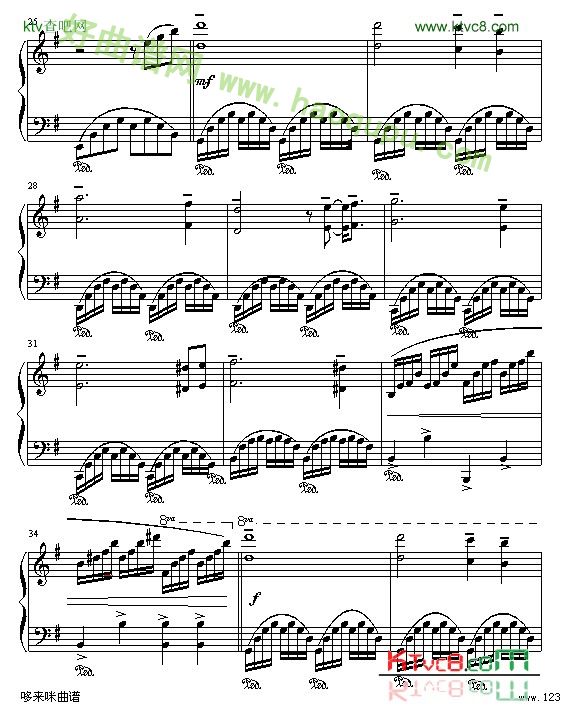 《绿袖子》钢琴谱