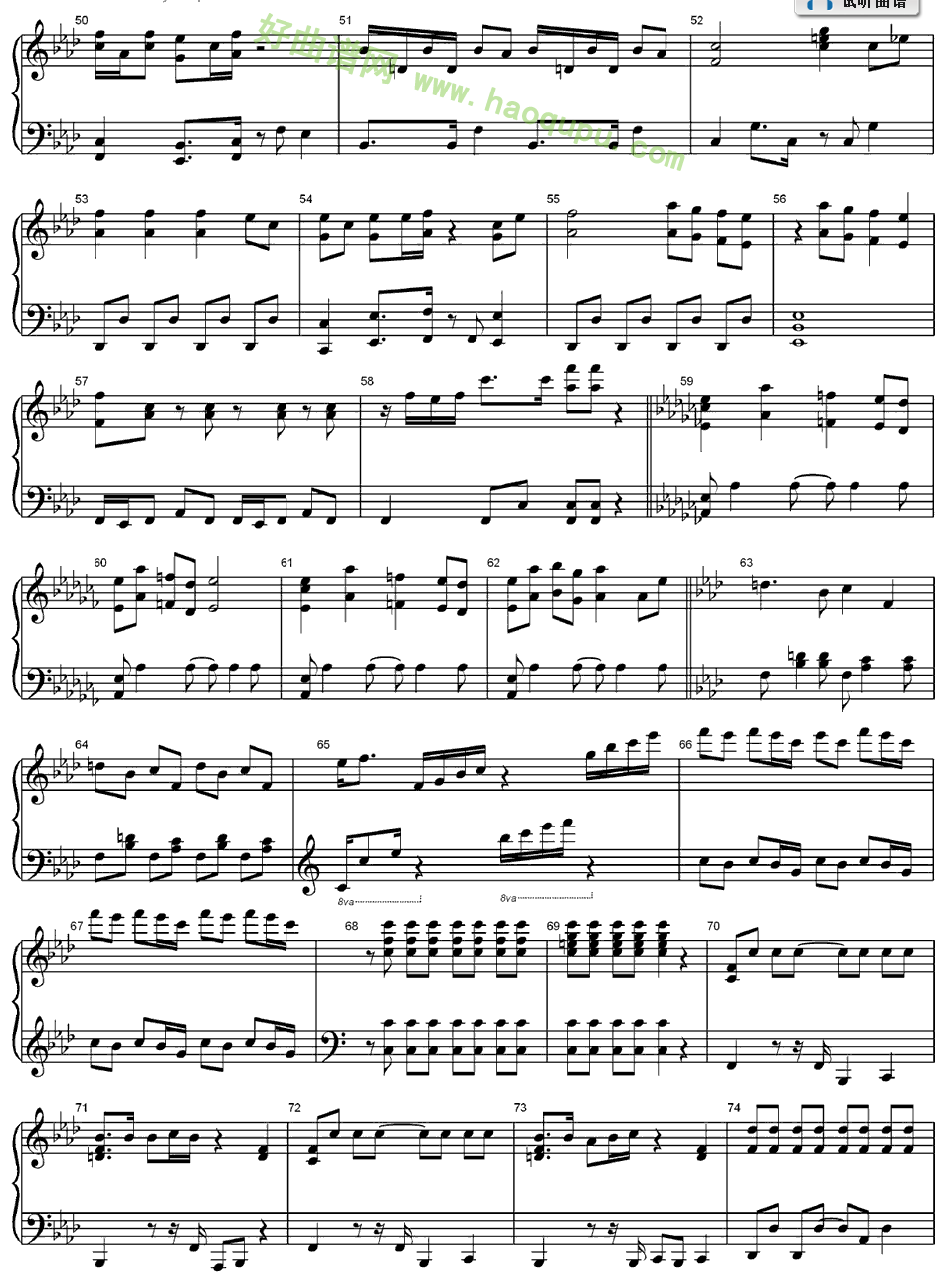 《摩诃不思议アドベンチャー》(《七龙珠》的主题曲)钢琴谱第3张