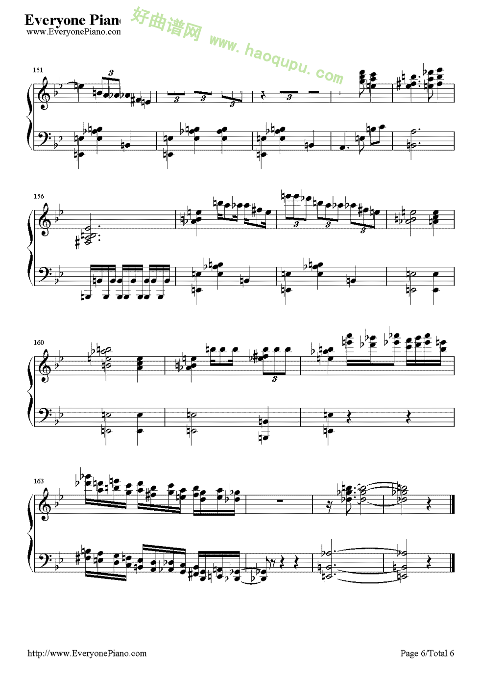 《人生的旋转木马》（哈尔的移动城堡主题曲） 钢琴谱第6张