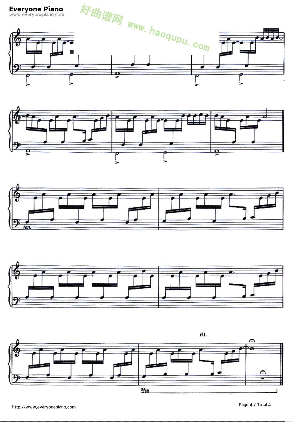 《Una mattina》（《无法触碰》插曲） 钢琴谱第4张