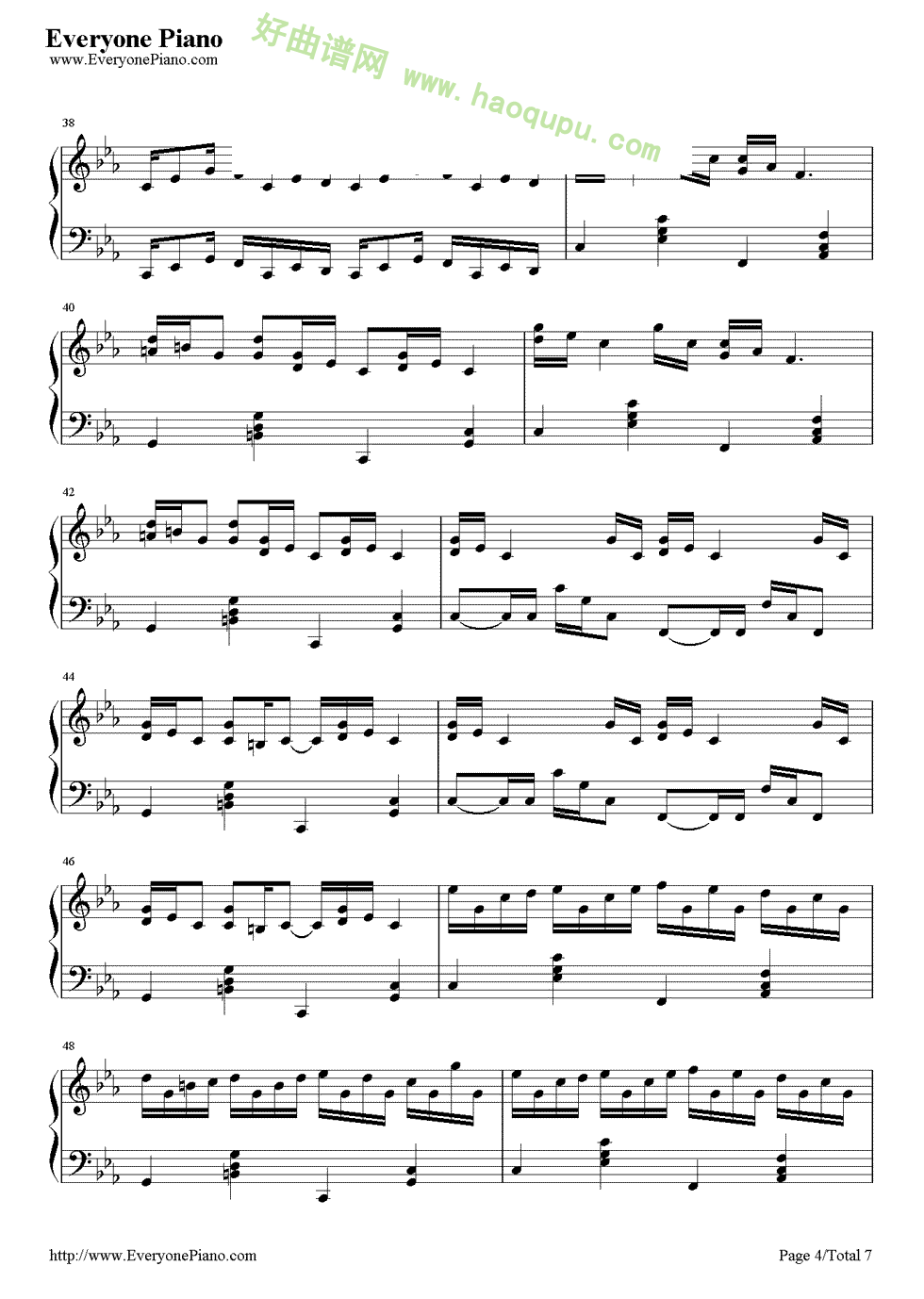 《克罗地亚狂想曲》（EOP教学曲） 钢琴谱第4张