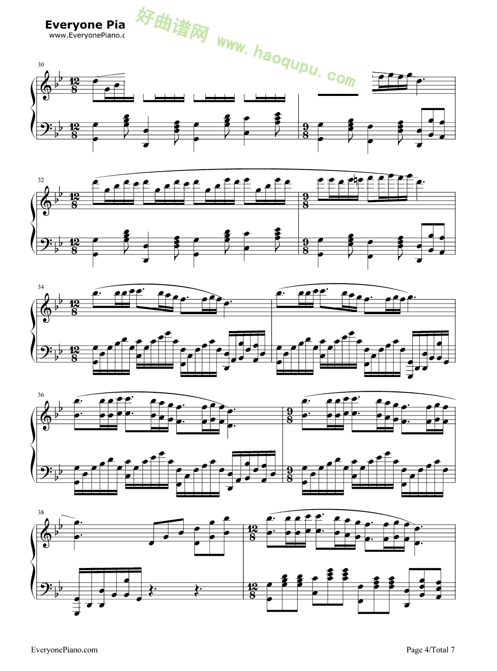 《梦中的婚礼》（理查德•克莱德曼演唱） 钢琴谱第4张
