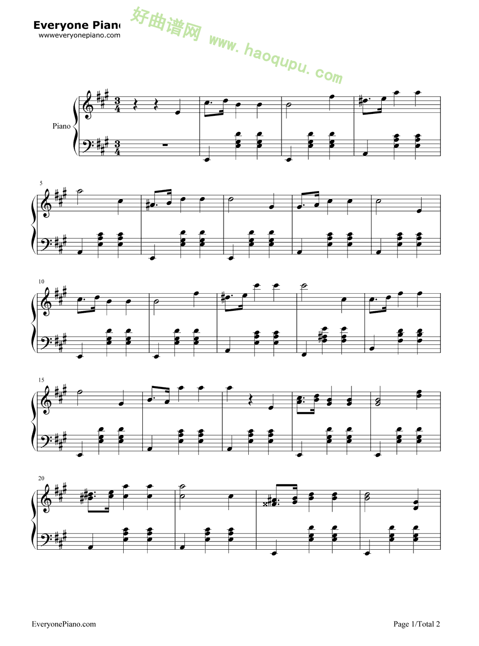《前奏曲》（肖邦演奏） 钢琴谱第1张
