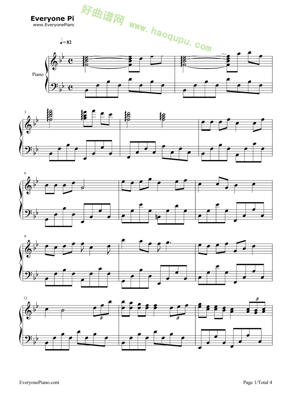 《莫斯科没有眼泪》（TWINS演唱） 钢琴谱第1张