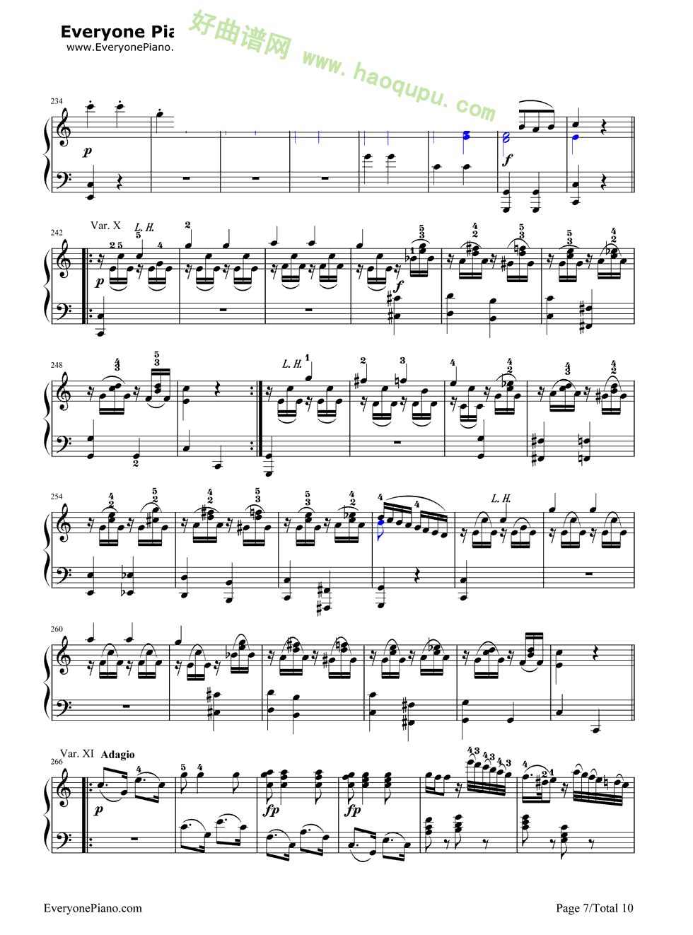 《小星星变奏曲》（莫扎特） 钢琴谱第7张