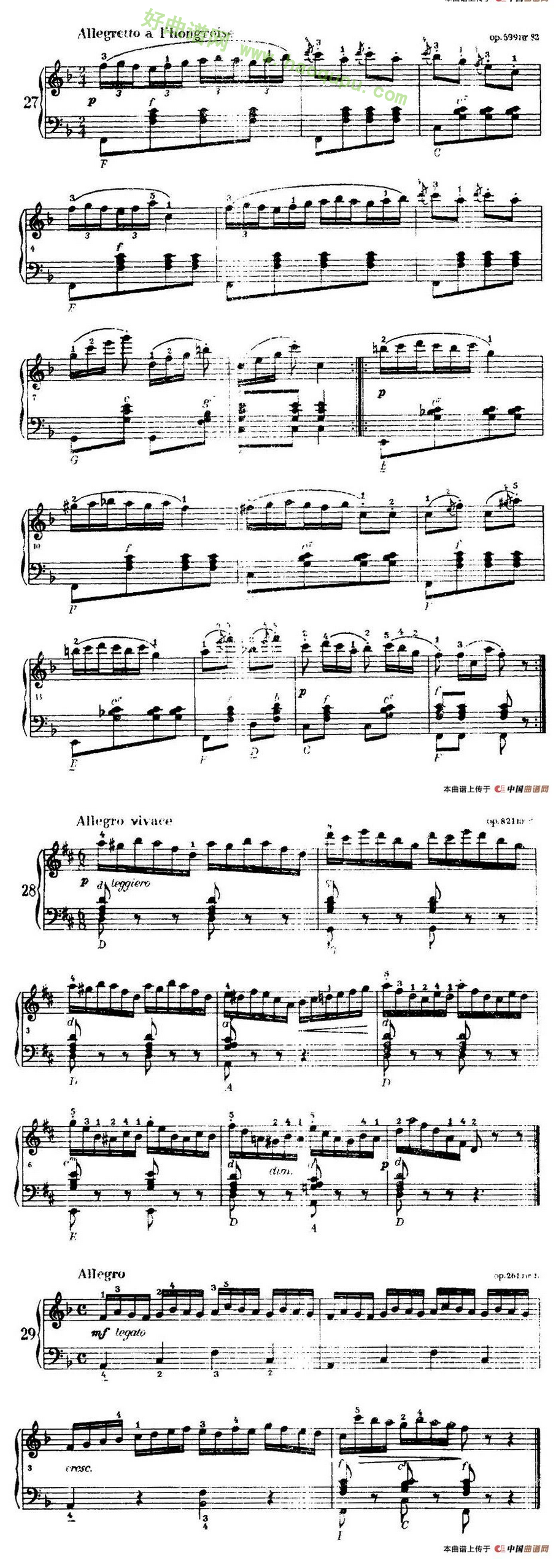 《车尔尼手风琴练习曲集》（22—36）手风琴曲谱第3张