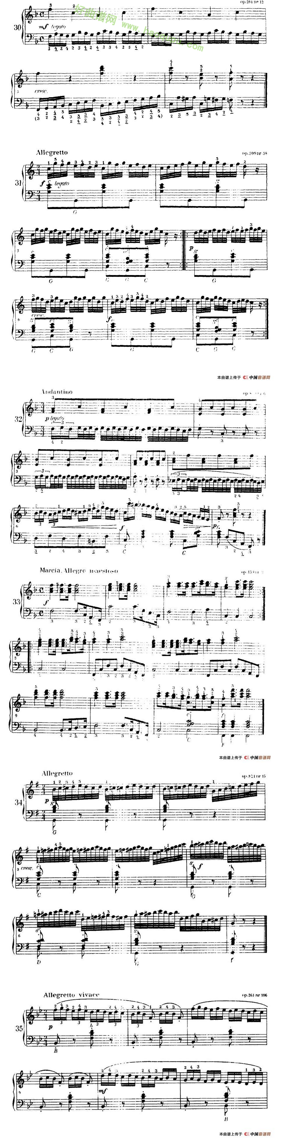 《车尔尼手风琴练习曲集》（22—36）手风琴曲谱第4张