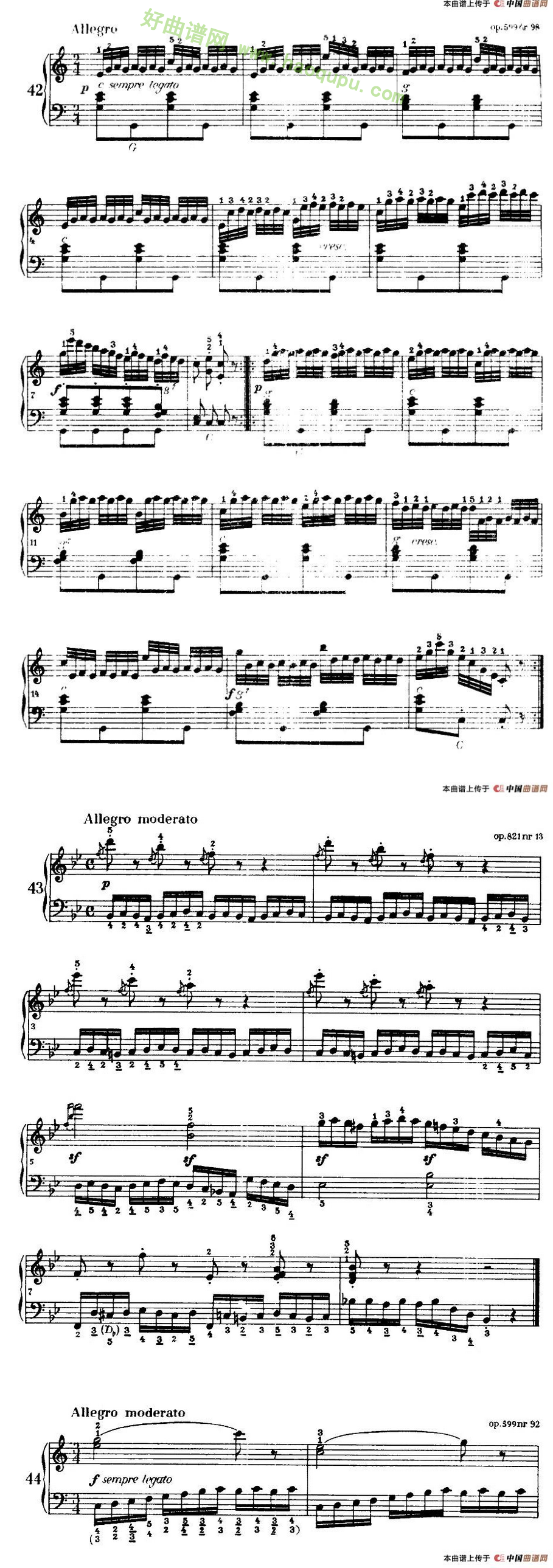 《车尔尼手风琴练习曲集》（37—44）手风琴曲谱第3张