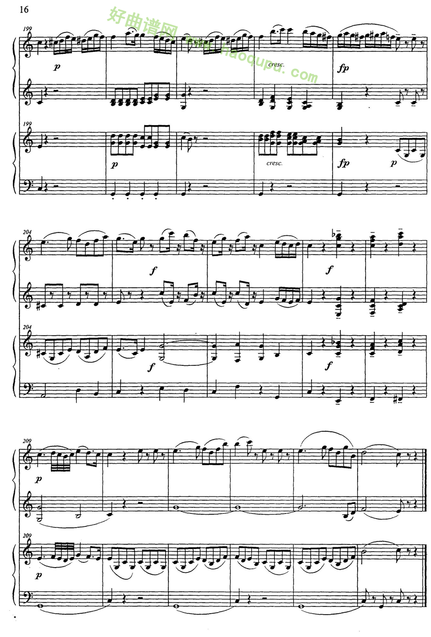 《G大调弦乐小夜曲》（第二乐章)（二重奏）手风琴曲谱第3张