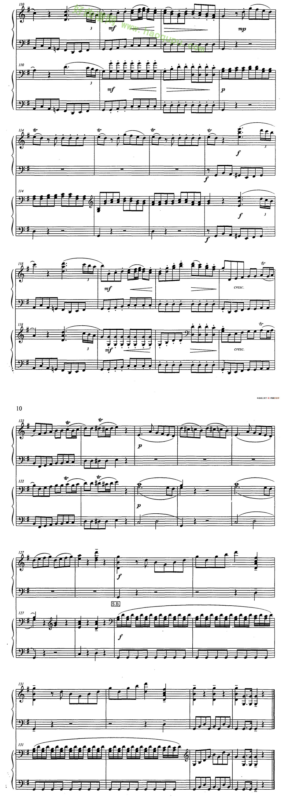 《G大调弦乐小夜曲》（第一乐章）（二重奏）手风琴曲谱第4张