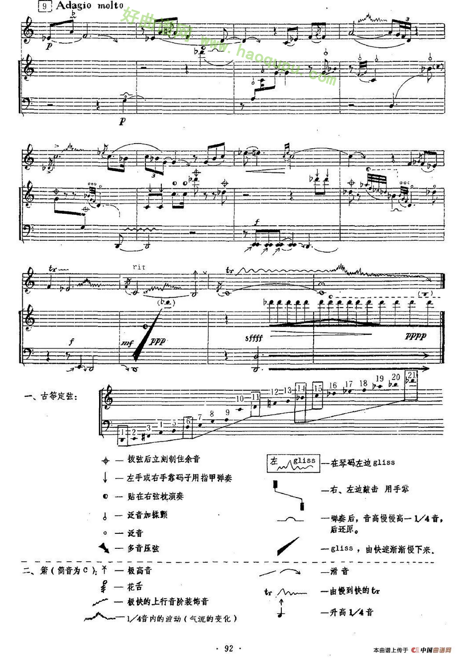 《南乡子》（古筝+箫）古筝曲谱第4张