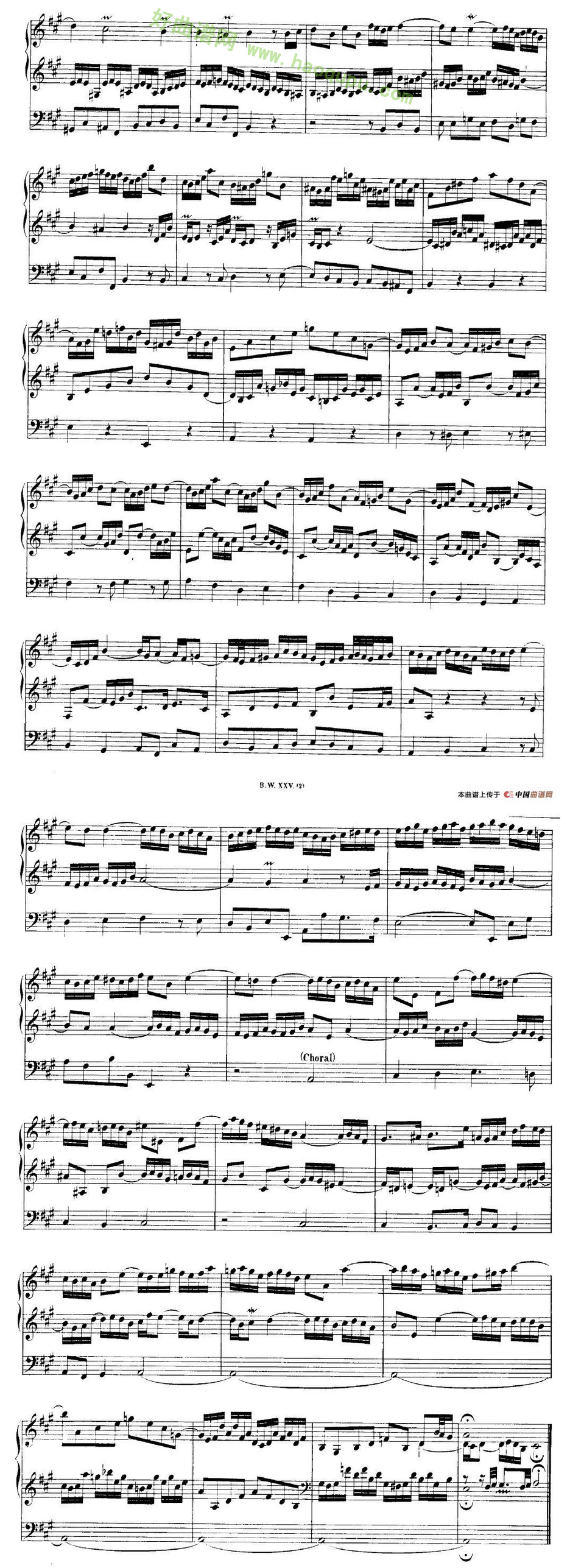 《巴赫18首赞美诗前奏曲》（14）电子琴简谱第3张