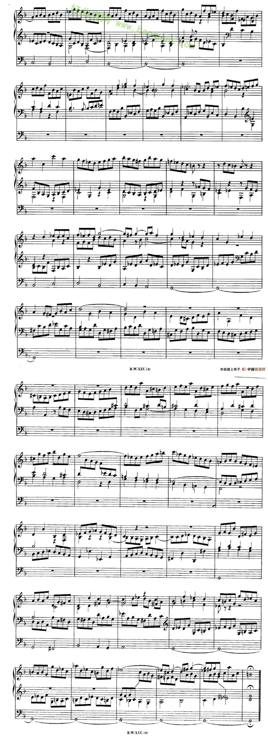 《巴赫18首赞美诗前奏曲》（11）电子琴简谱第2张