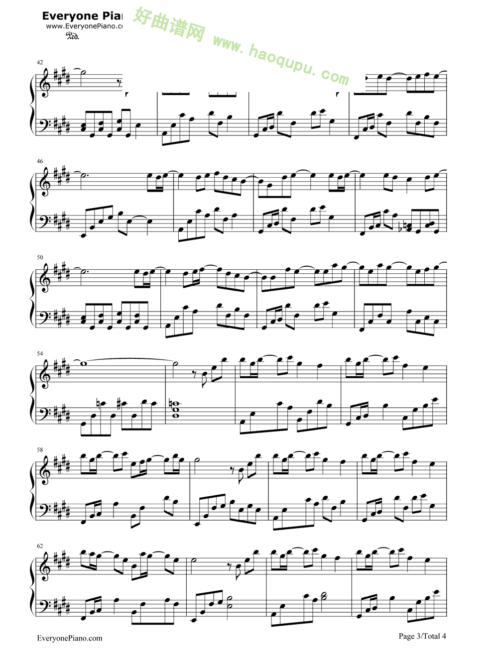 《最后一页》（江语晨演唱《熊猫人》片尾曲）钢琴谱第3张