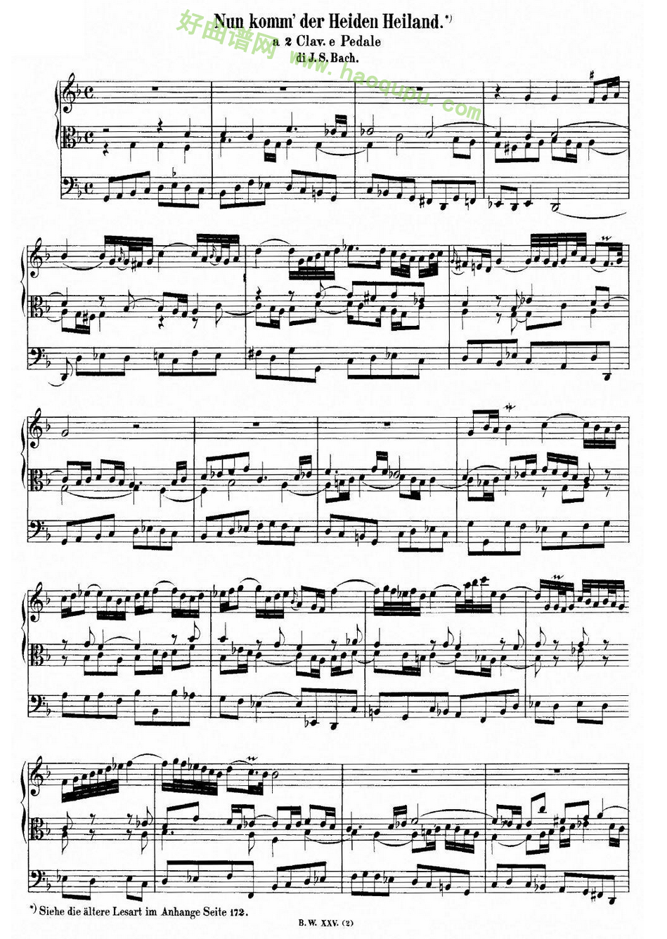 《巴赫18首赞美诗前奏曲》（9）电子琴简谱第1张