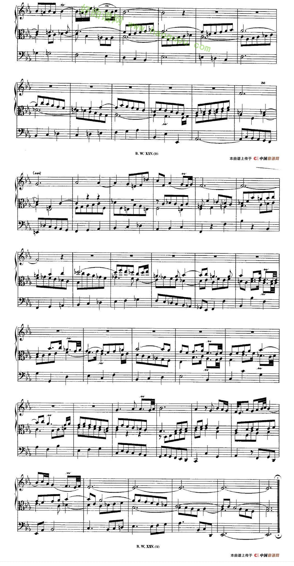 《巴赫18首赞美诗前奏曲》（4）电子琴简谱第2张
