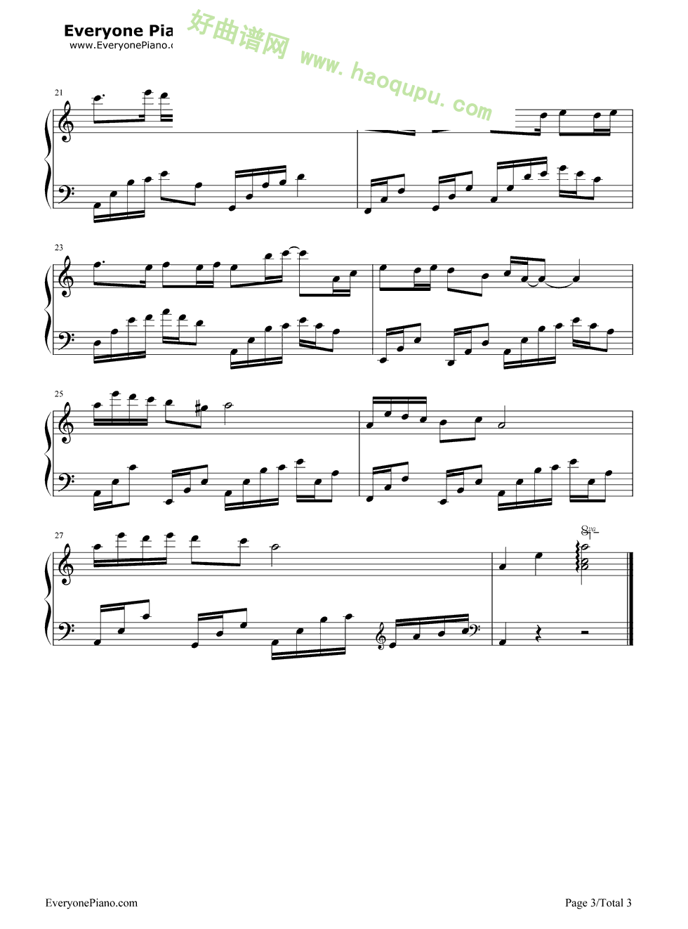 《夜的钢琴曲》（12）（石进）钢琴谱第3张