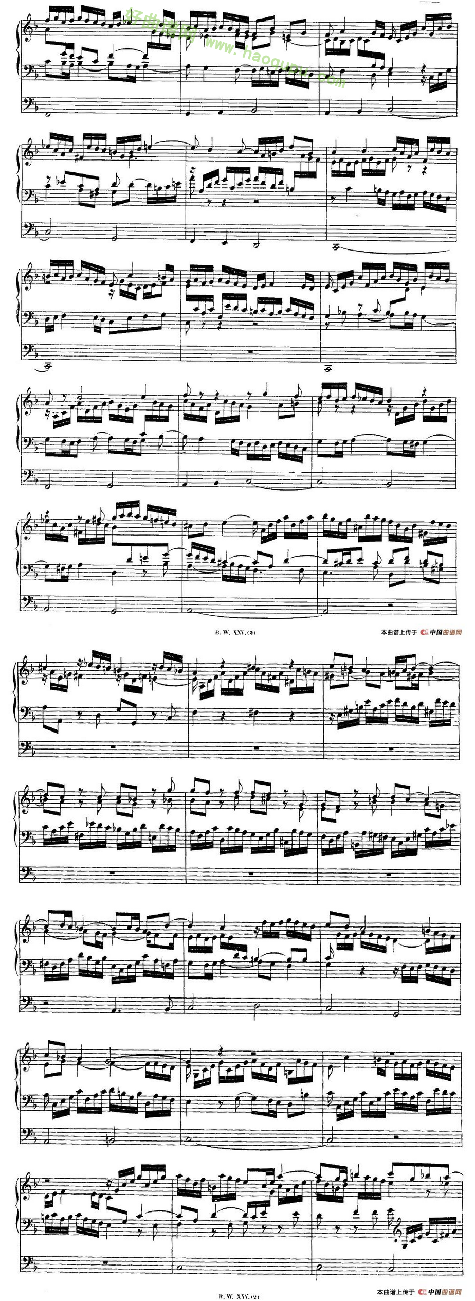 《巴赫18首赞美诗前奏曲》（1）（双排键电子琴）电子琴简谱第2张