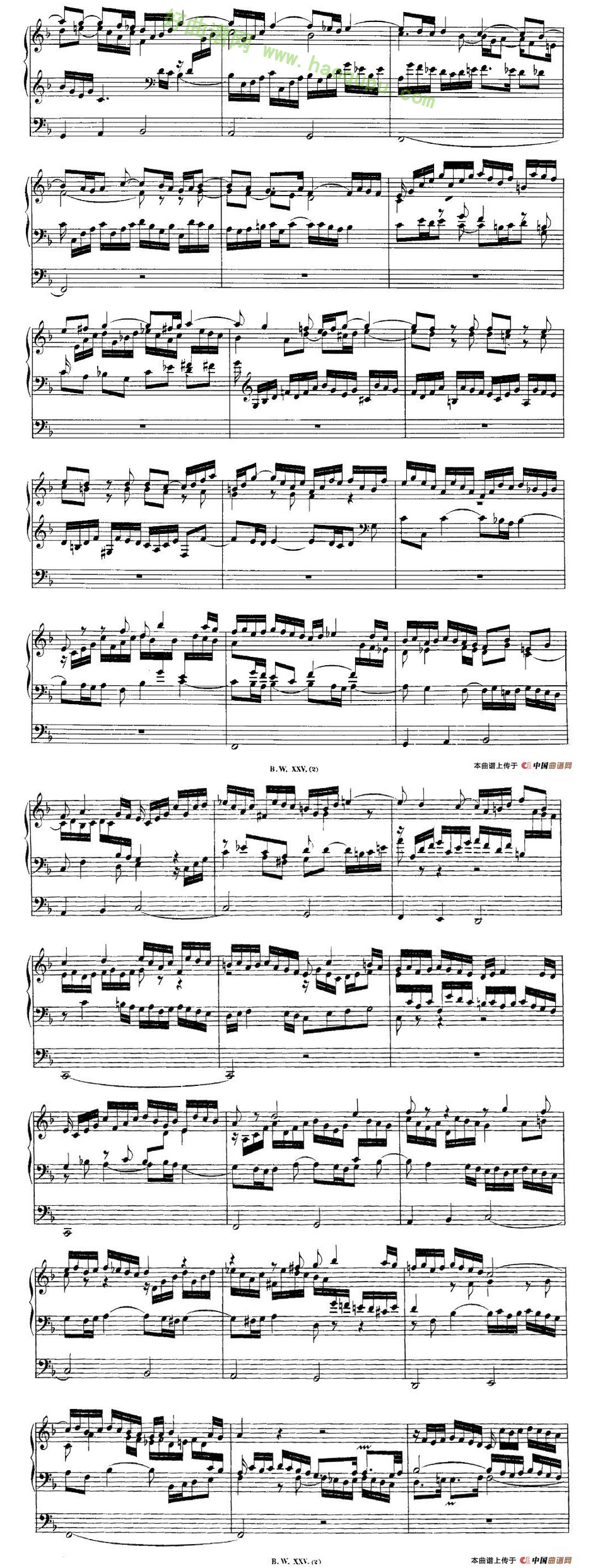 《巴赫18首赞美诗前奏曲》（1）（双排键电子琴）电子琴简谱第3张