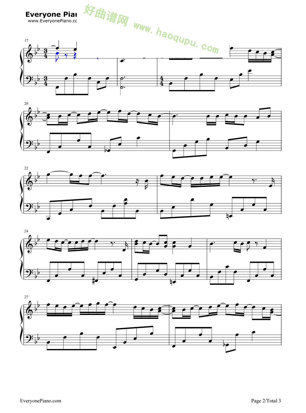 《向日葵的约定》（《哆啦A梦伴我同行》主题曲）钢琴谱第2张