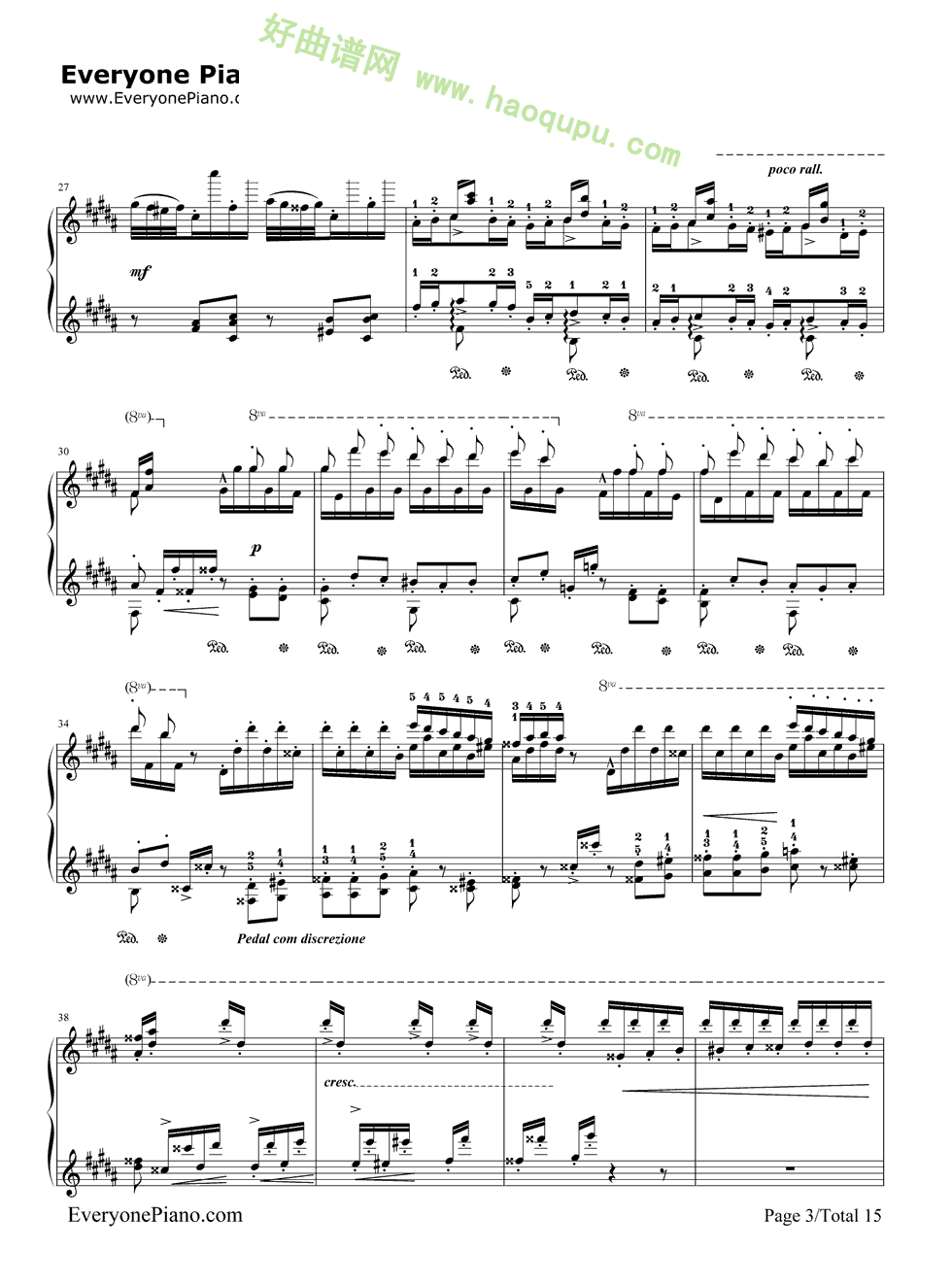《钟》（李斯特）（1）钢琴谱第3张