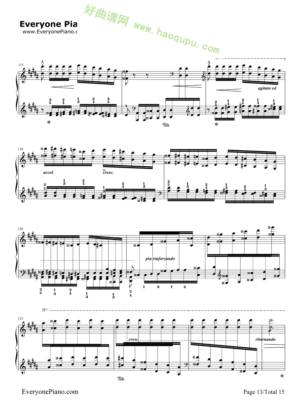 《钟》（李斯特）（3）钢琴谱第3张