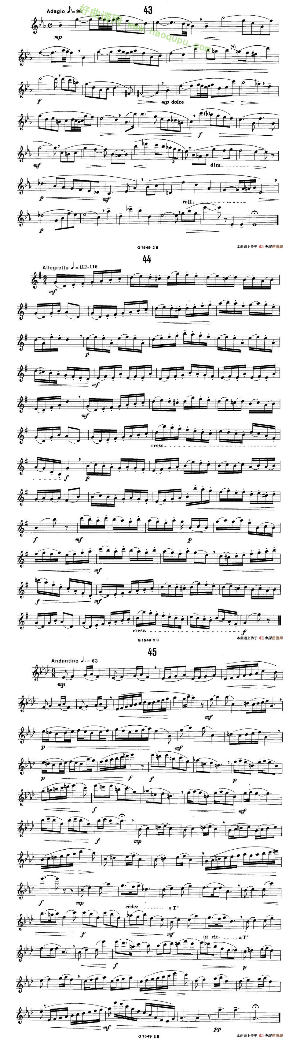 《50首经典萨克斯管练习曲》（42—50）萨克斯简谱第2张