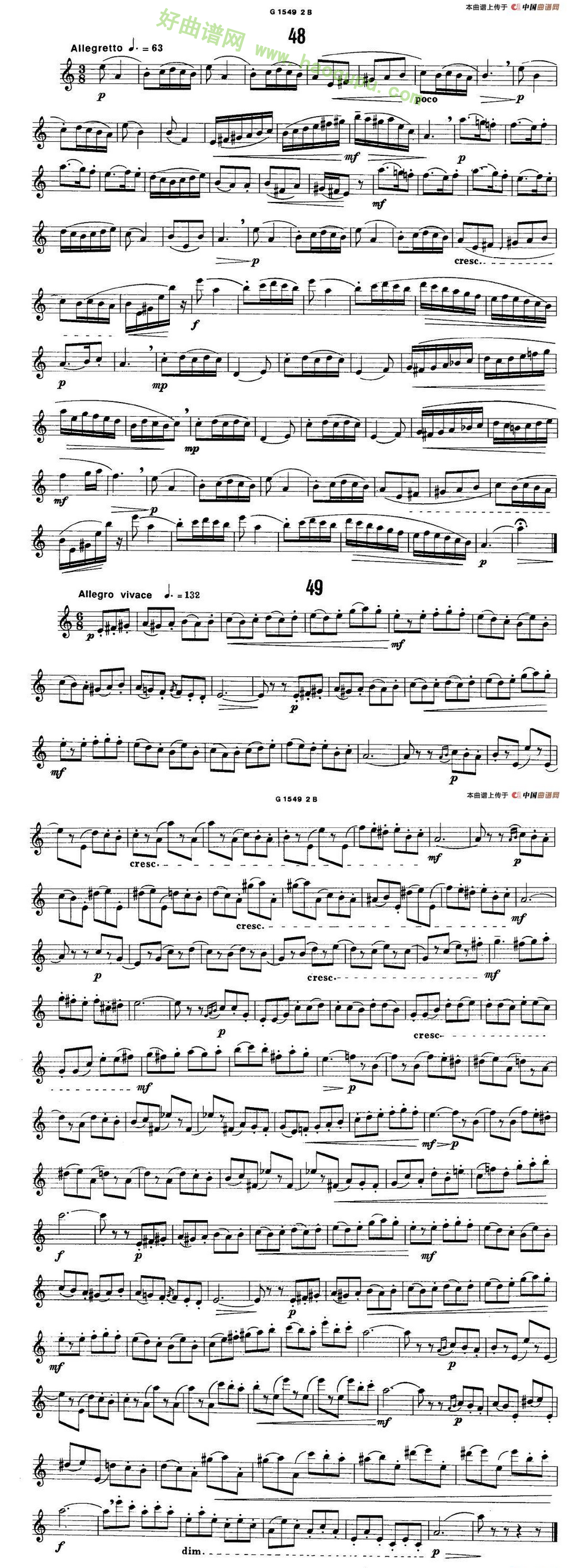 《50首经典萨克斯管练习曲》（42—50）萨克斯简谱第4张
