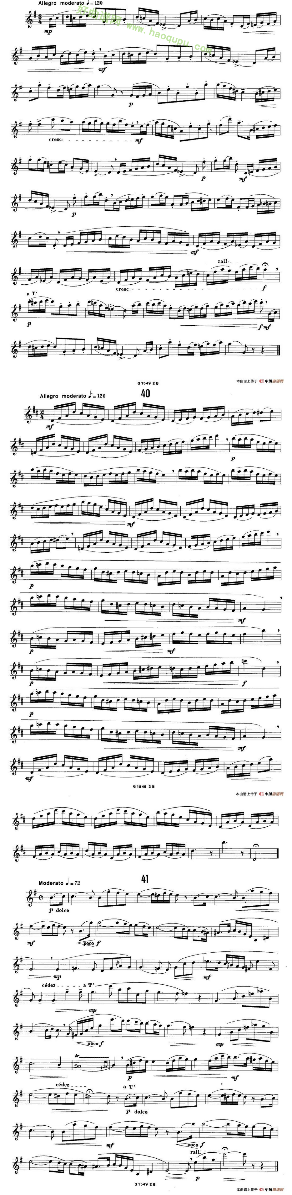 《50首经典萨克斯管练习曲》（32—41）萨克斯简谱第4张