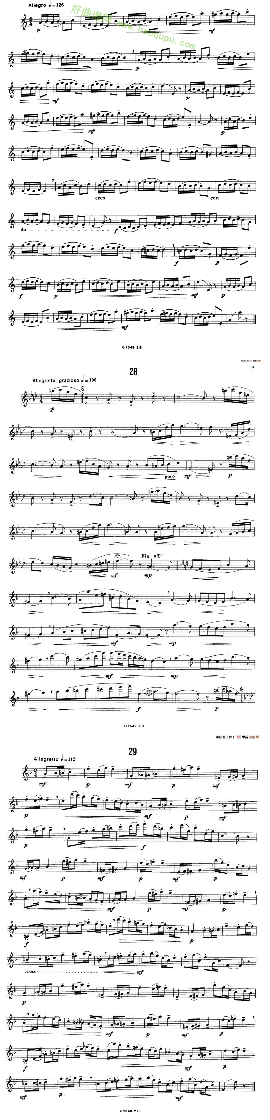 《50首经典萨克斯管练习曲》（21—31）萨克斯简谱第3张