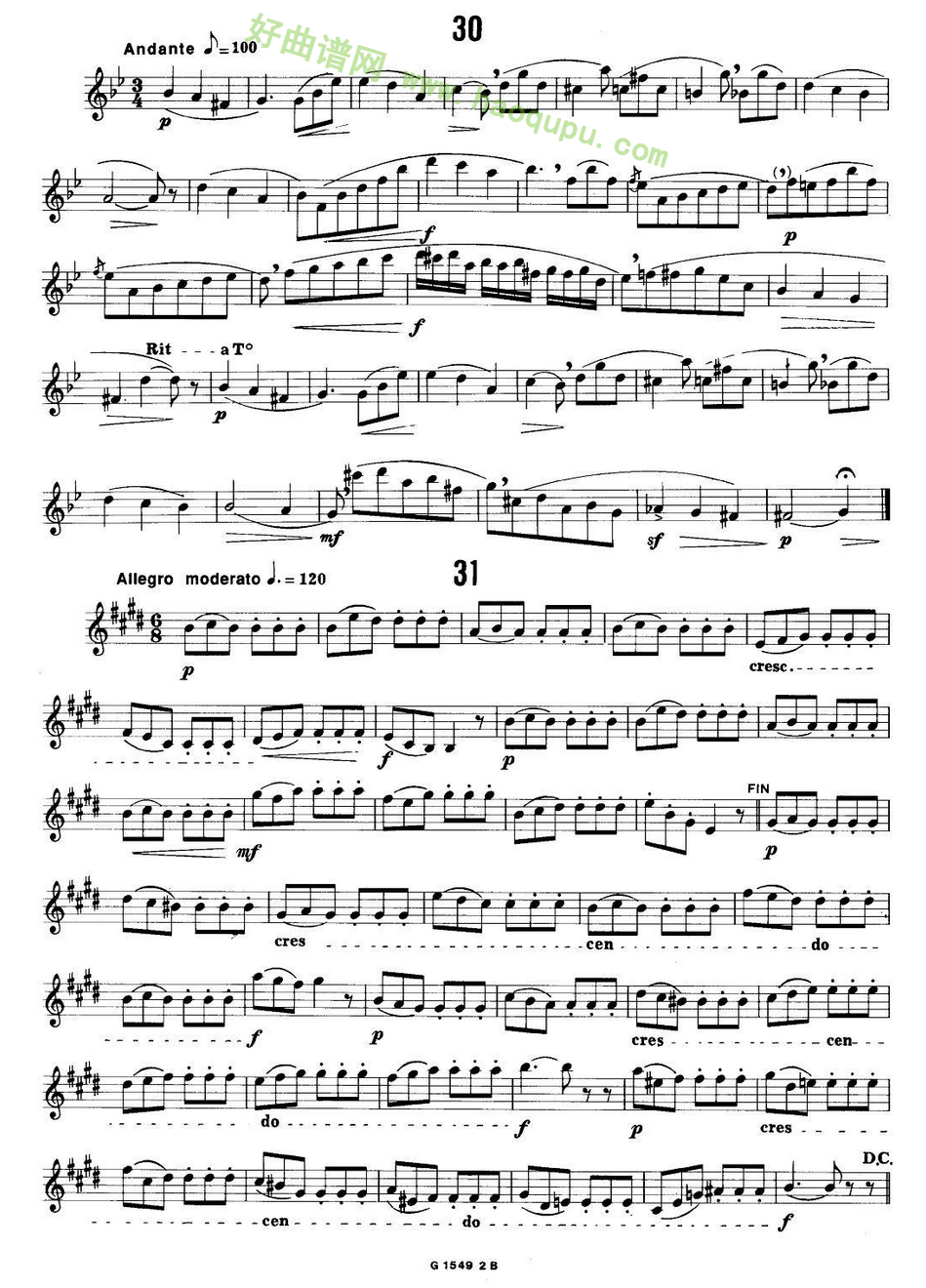 《50首经典萨克斯管练习曲》（21—31）萨克斯简谱第4张
