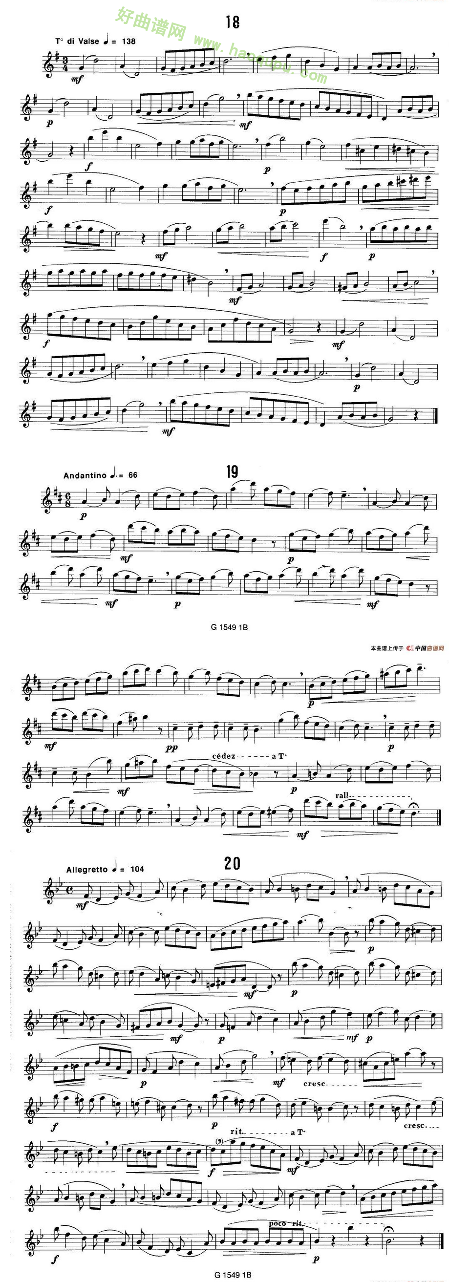 《50首经典萨克斯管练习曲》（11—20）萨克斯简谱第4张