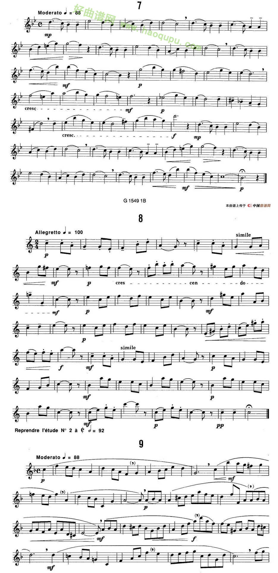 《50首经典萨克斯管练习曲》（1—10）萨克斯简谱第4张