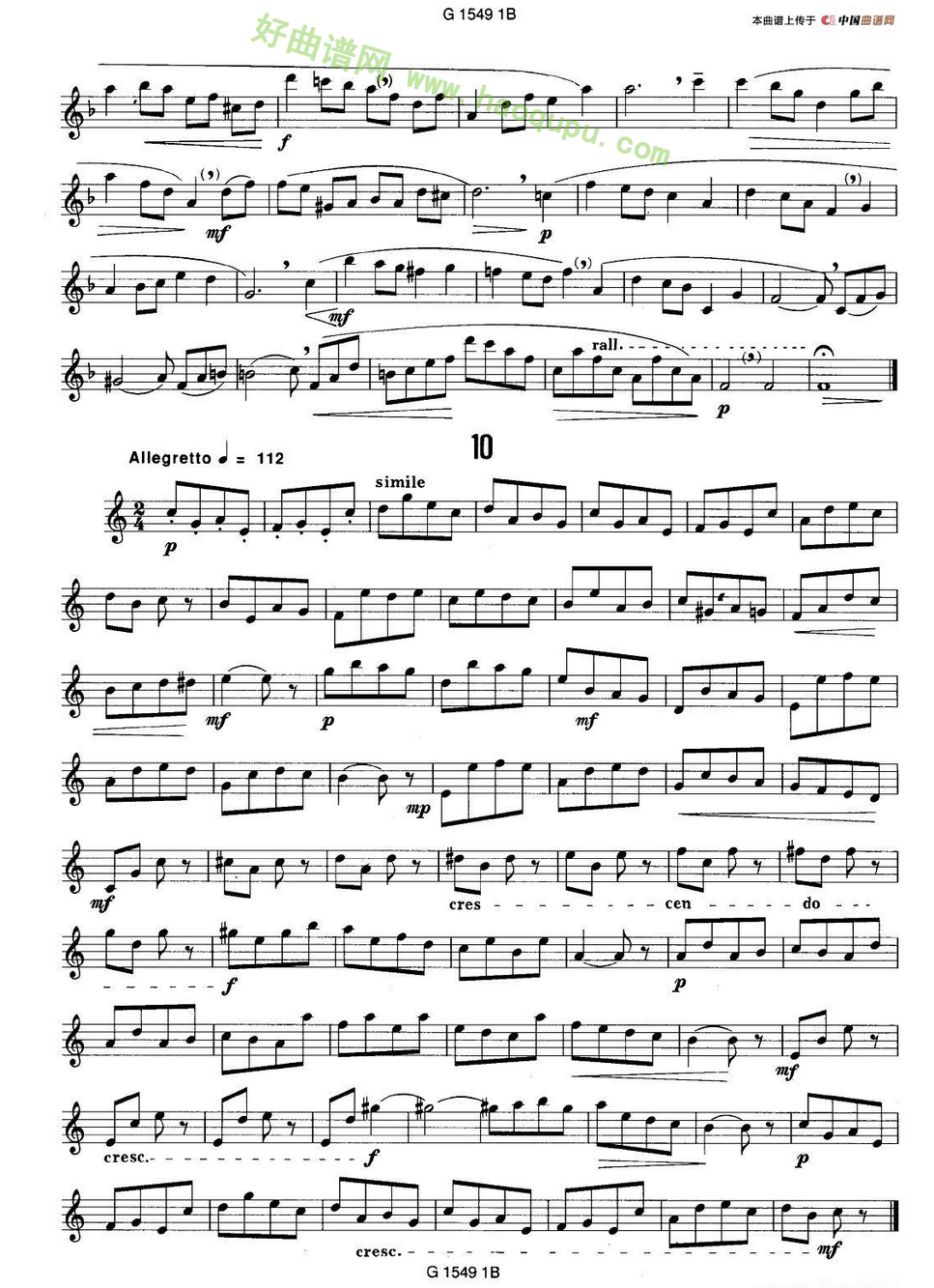 《50首经典萨克斯管练习曲》（1—10）萨克斯简谱第5张