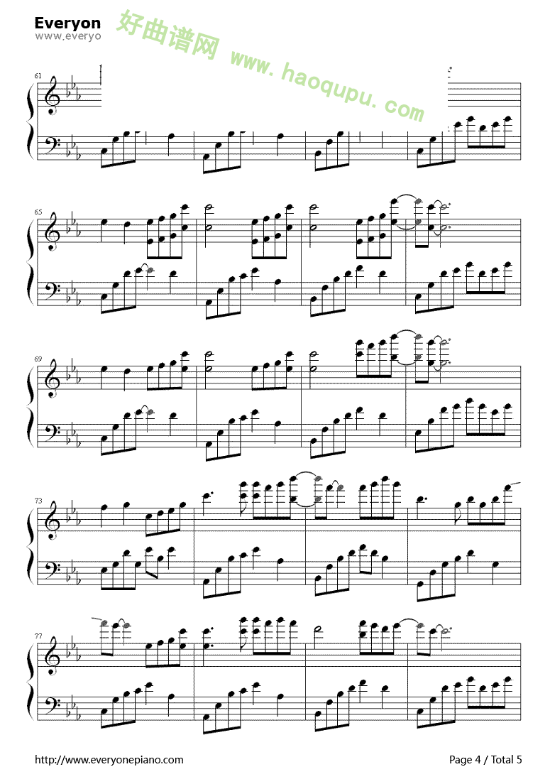 《夜的钢琴曲》（5）钢琴谱第4张