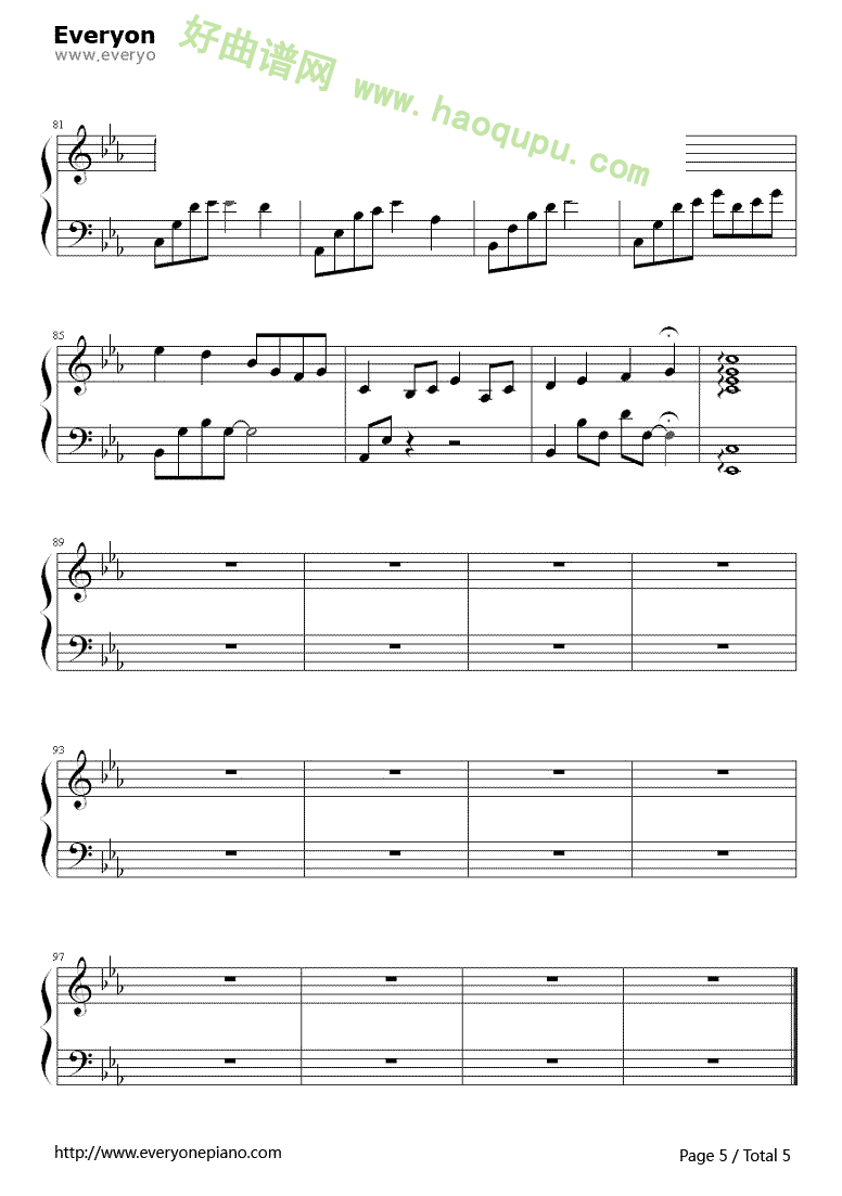 《夜的钢琴曲》（5）钢琴谱第5张