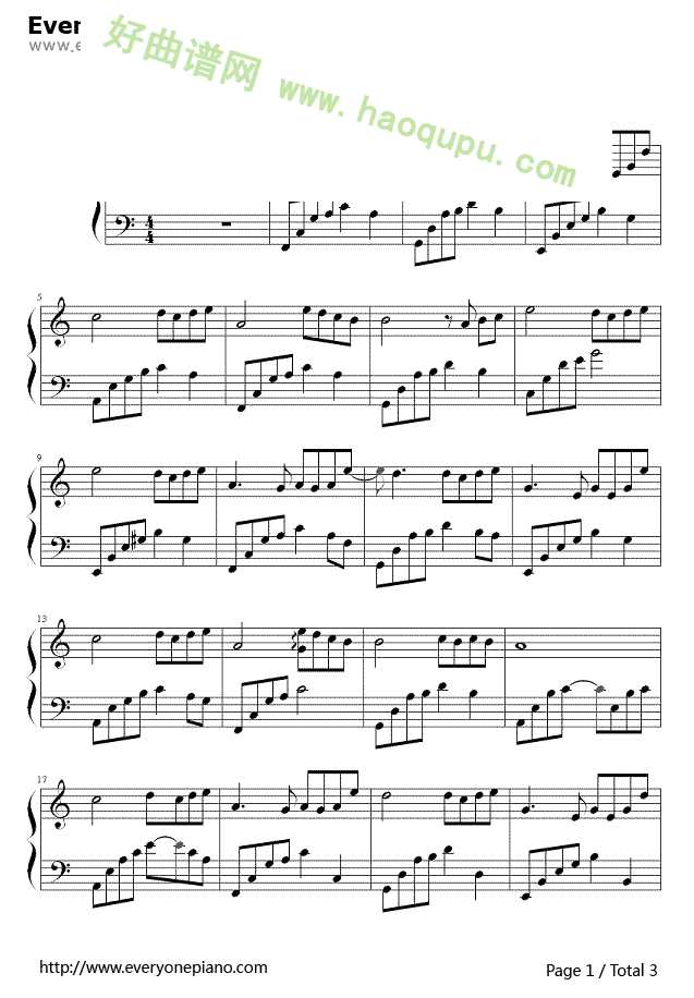 《夜的钢琴曲》（4） 钢琴谱第1张