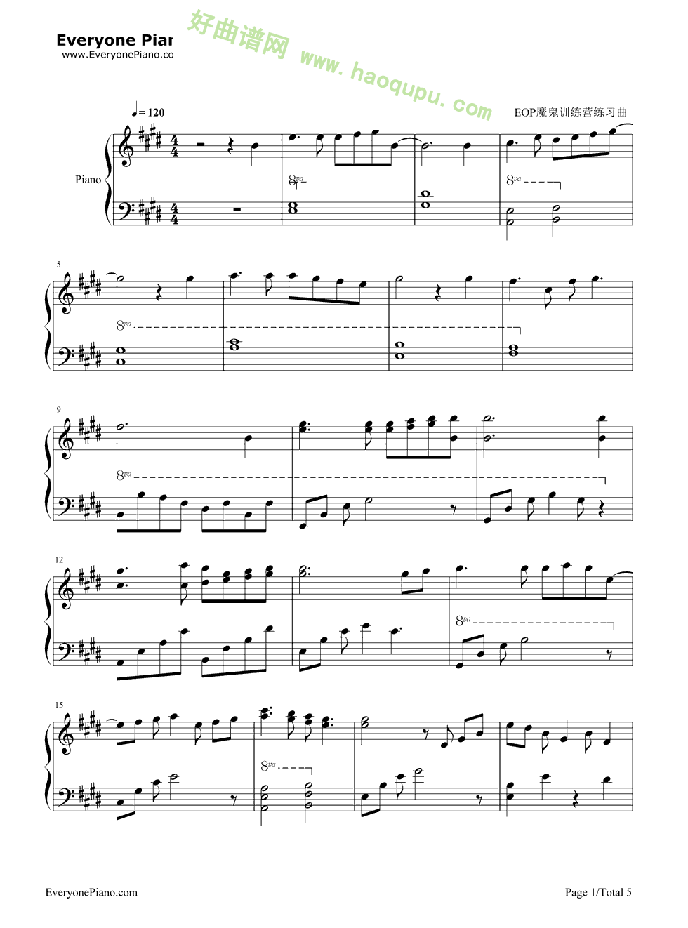 《心的旋律》（《TARI TARI》主题曲）钢琴谱第1张
