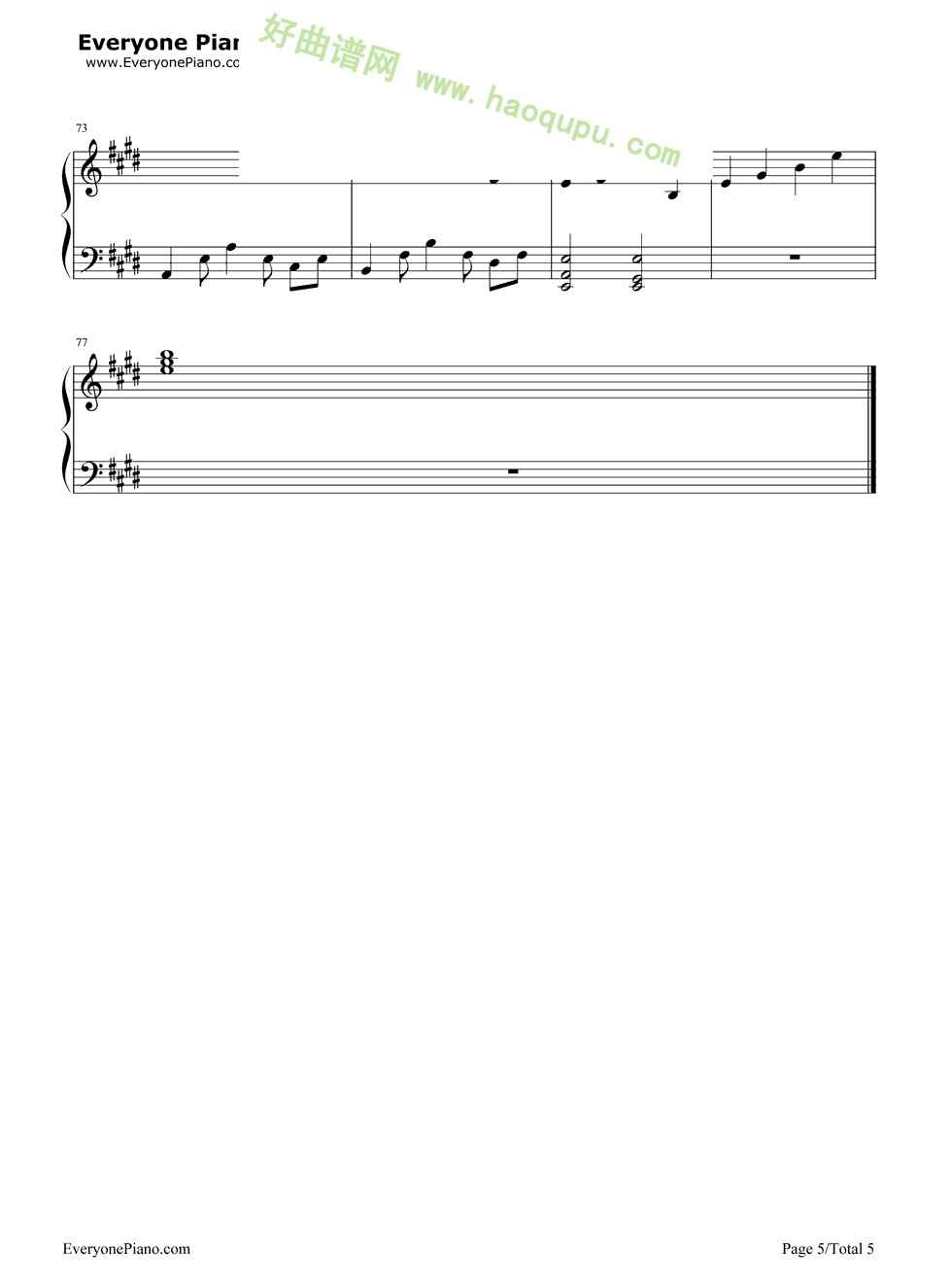 《心的旋律》（《TARI TARI》主题曲）钢琴谱第5张