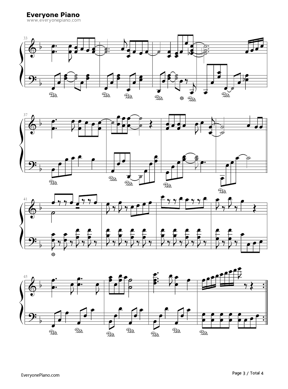 《幸运符号》（TFBOYS演唱） 钢琴谱第3张