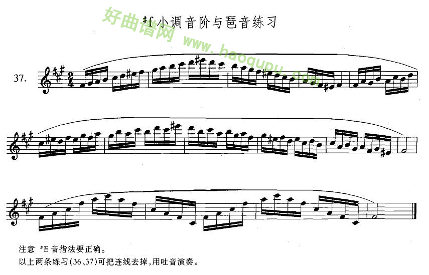 《萨克斯练习曲合集》（3—37）（升f小调音阶与琶音练习）萨克斯简谱第1张