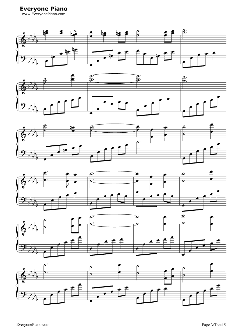 《见或不见》（《宫锁心玉》片尾曲）钢琴谱第3张