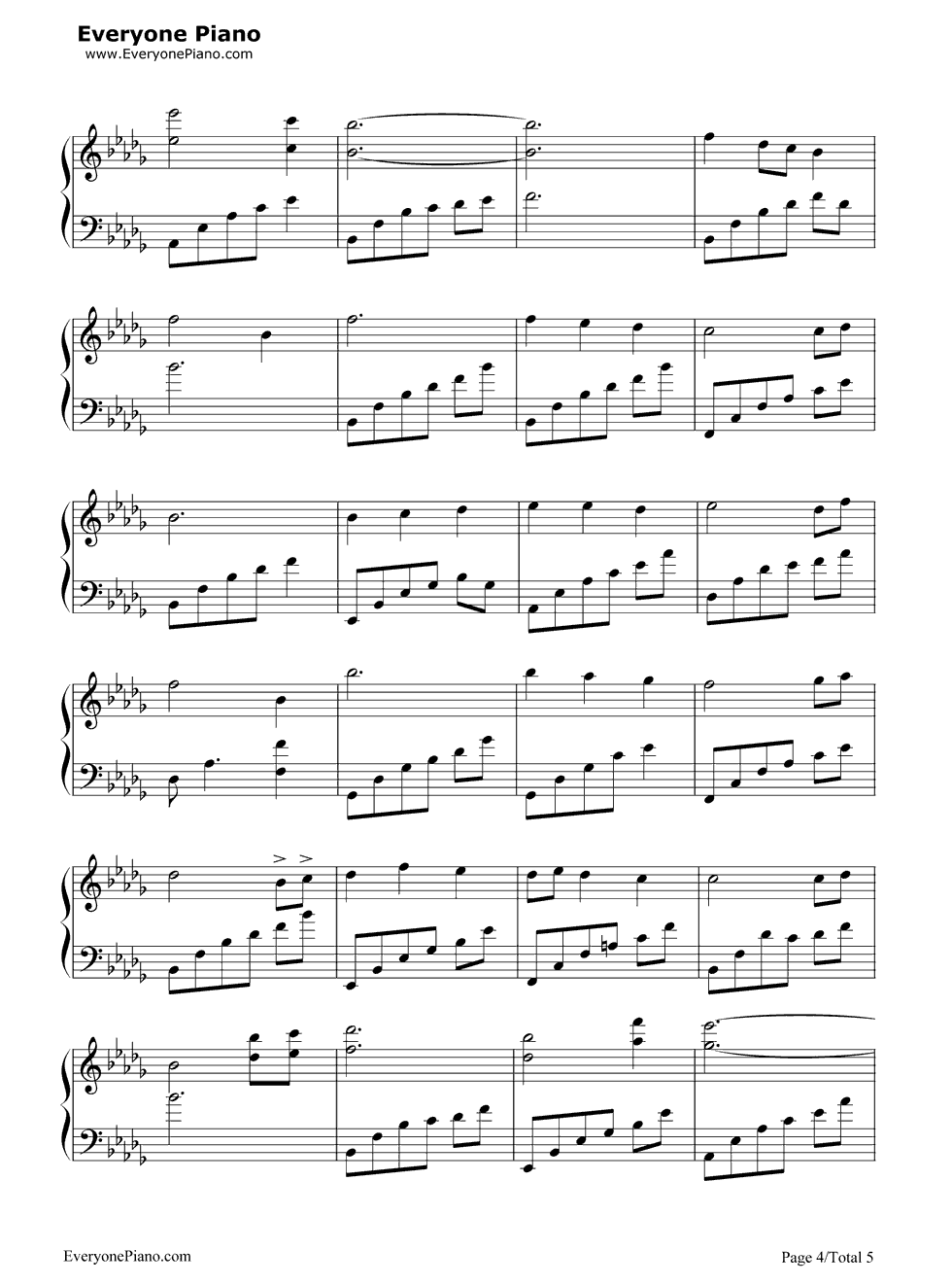 《见或不见》（《宫锁心玉》片尾曲）钢琴谱第4张