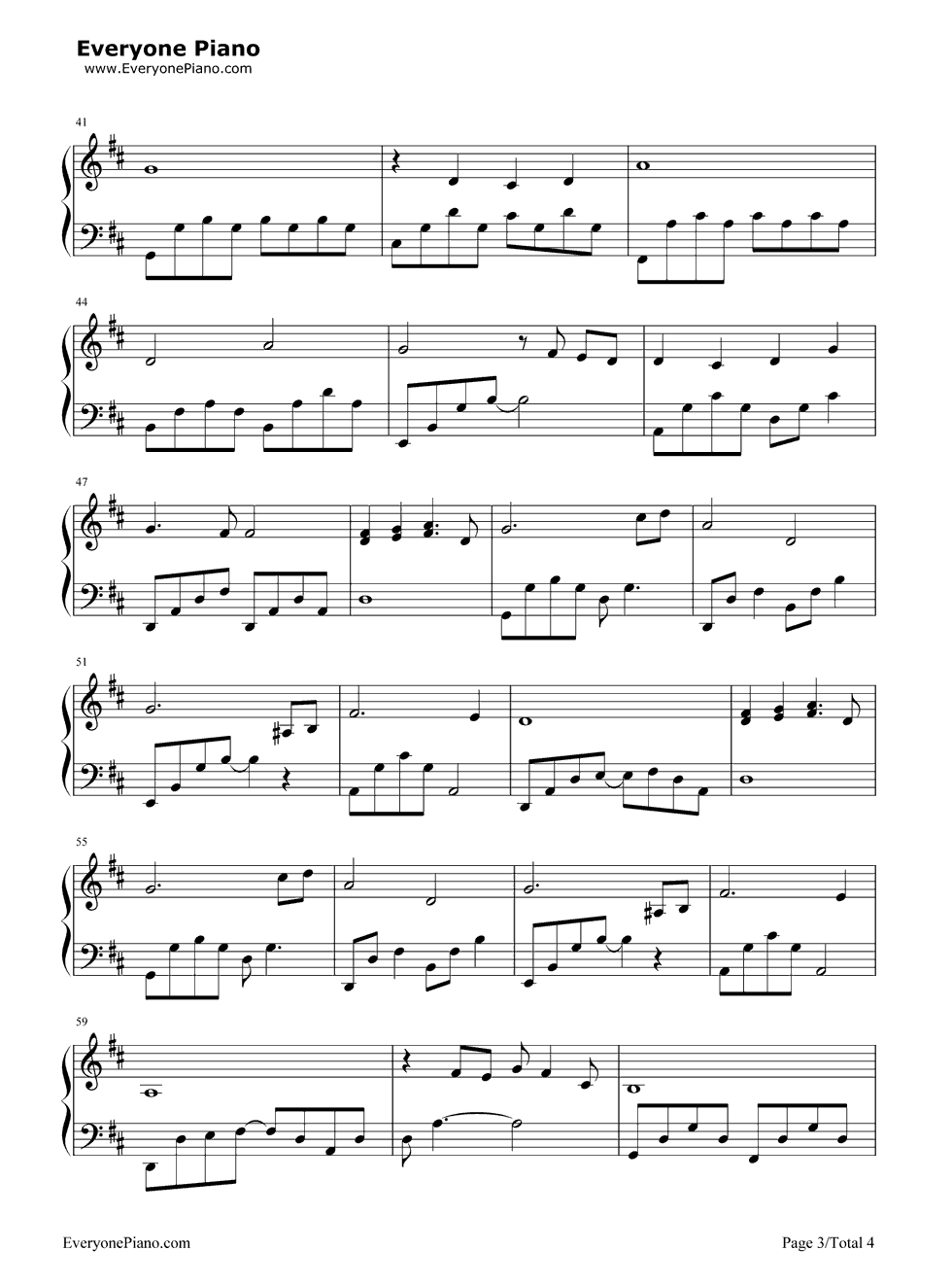 《爱的讴歌》（《火花》主題曲）钢琴谱第3张
