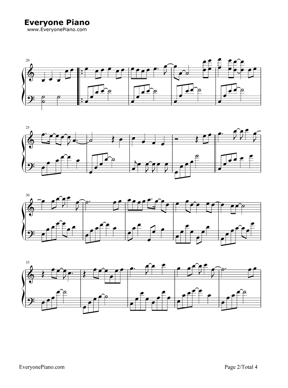 《数不尽的星空》（《终极一班》插曲）钢琴谱第2张