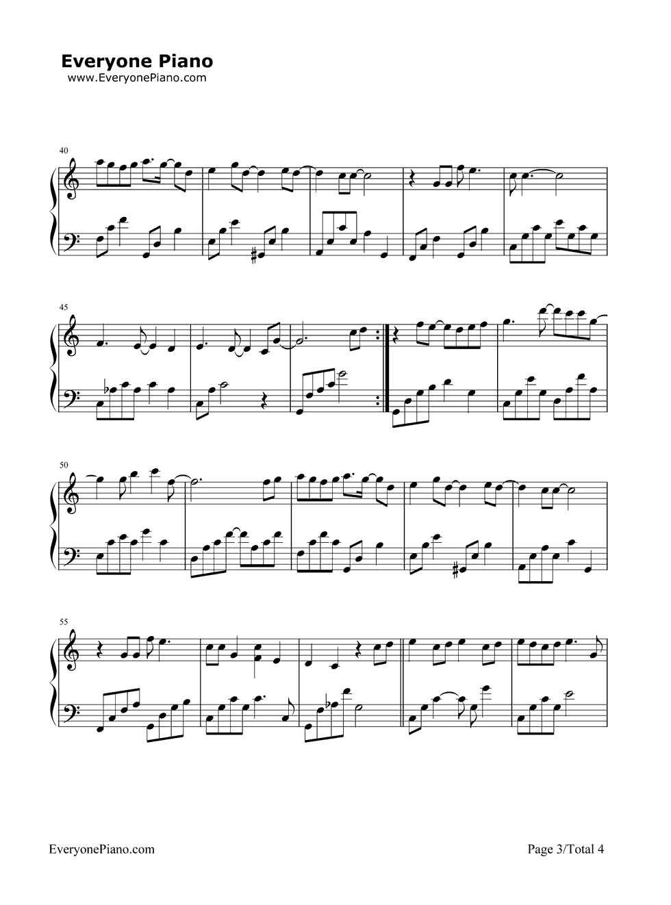 《数不尽的星空》（《终极一班》插曲）钢琴谱第3张