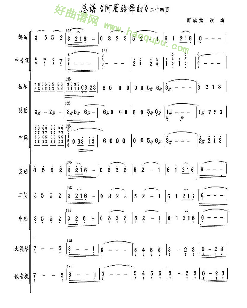 《阿美族舞曲》（简谱）（24） 管乐总谱第1张
