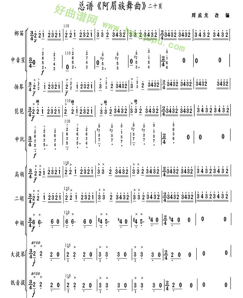 《阿美族舞曲》（简谱）（20） 管乐总谱第1张