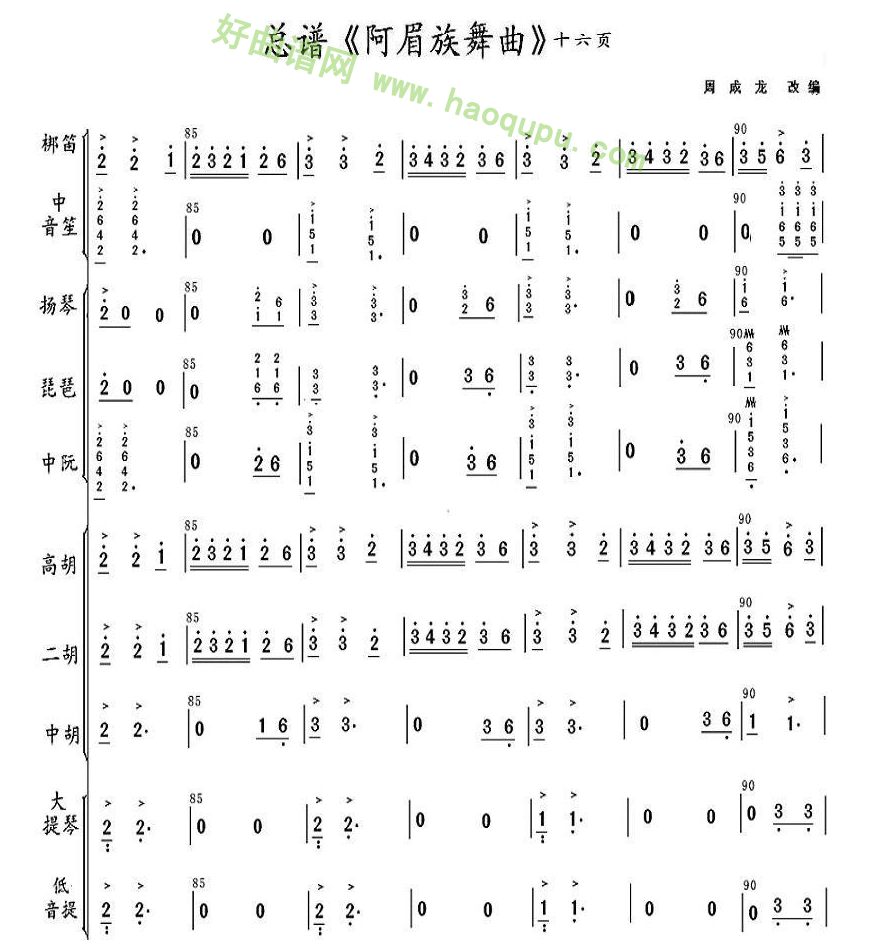 《阿美族舞曲》（简谱）（16）管乐总谱第1张