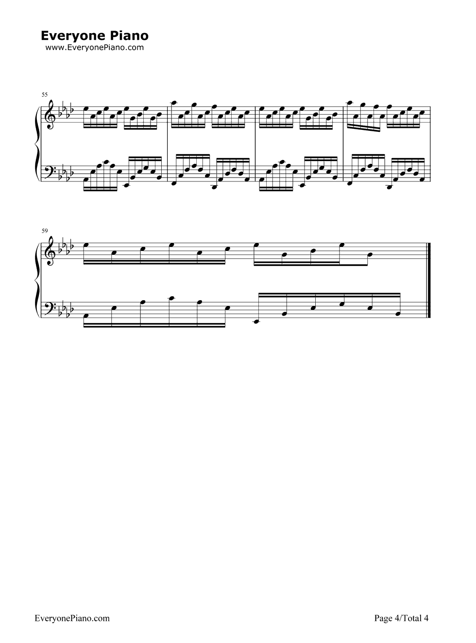 《最美不过暮色初上》（Nuvole Bianche）钢琴谱第4张